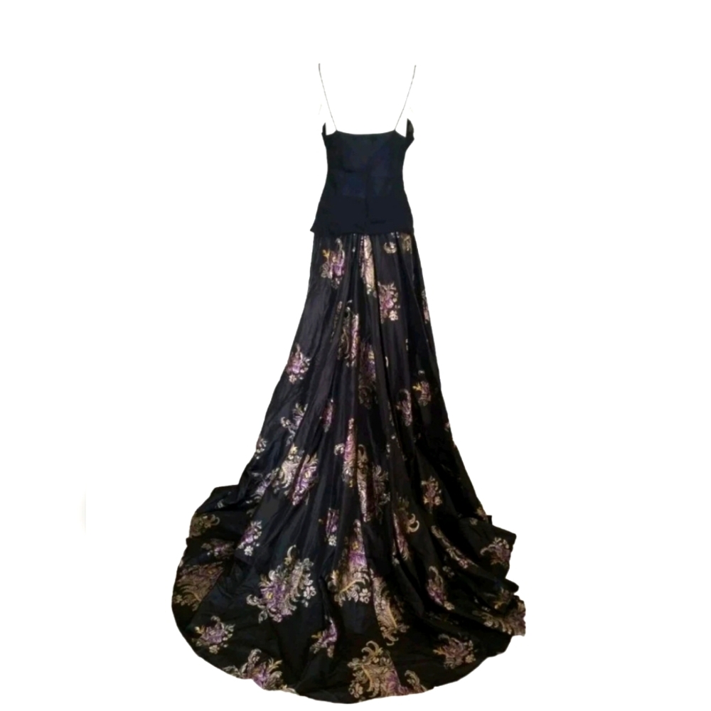 Ralph Lauren Pink and White Spaghetti Strap Backless Gown